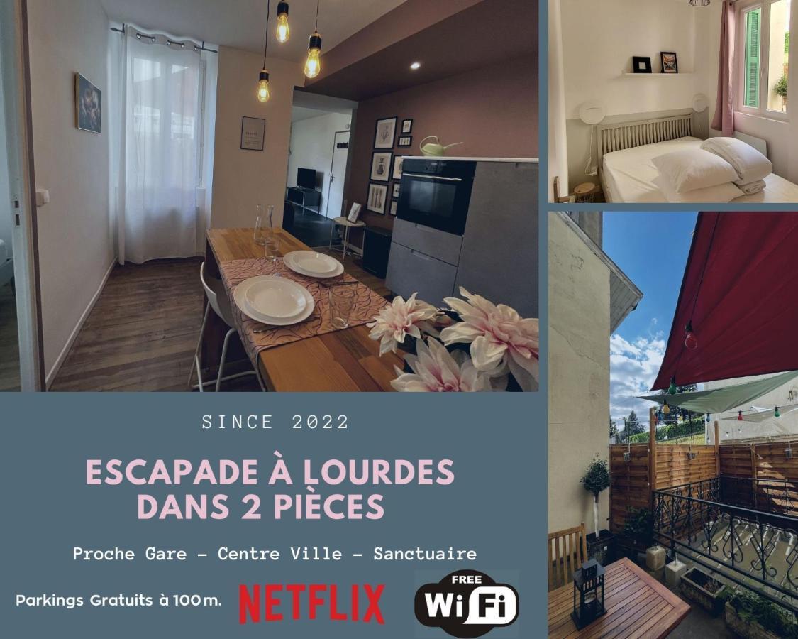 Escapade A Lourdes Dans Beau T2 Avec Terrasse - Proche Gare Et Centre Ville Ngoại thất bức ảnh
